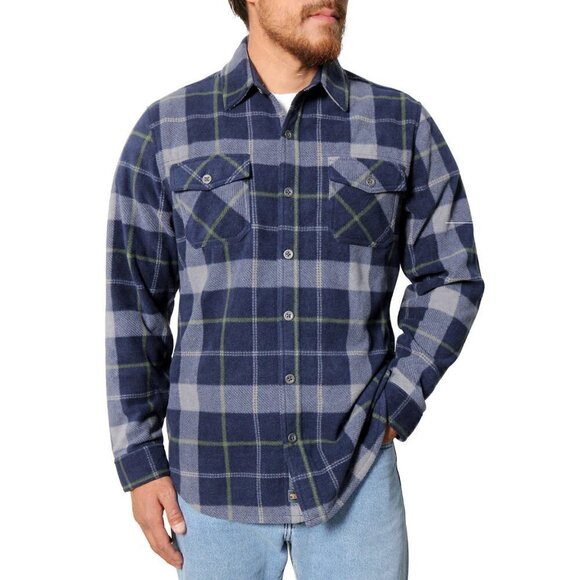NWT Freedom Foundry Men’s Plaid Fleece Comfort Fit Button Up Shirt - Picture 1 of 4